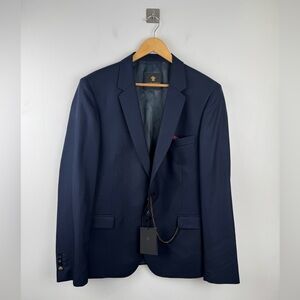 NWT Lords & Fools Men Navy Blue Wool Blazer EU 56 / US 46